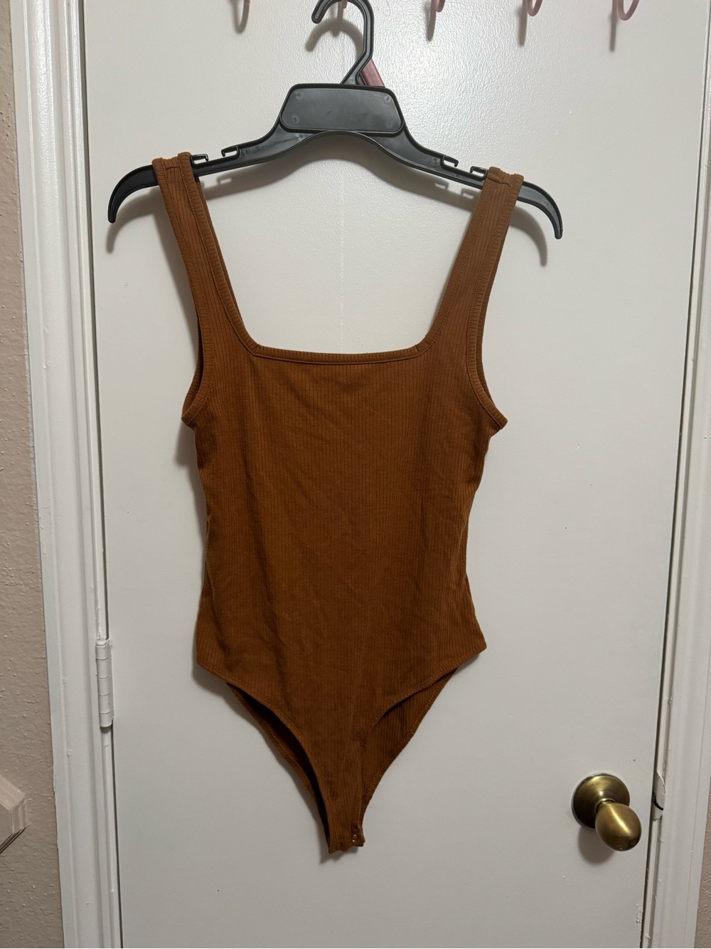 Fashion Nova Ribbed One-Piece Bodysuit in Brown